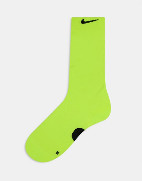 Nike Running - Halfzware sokken in neongeel - view 1