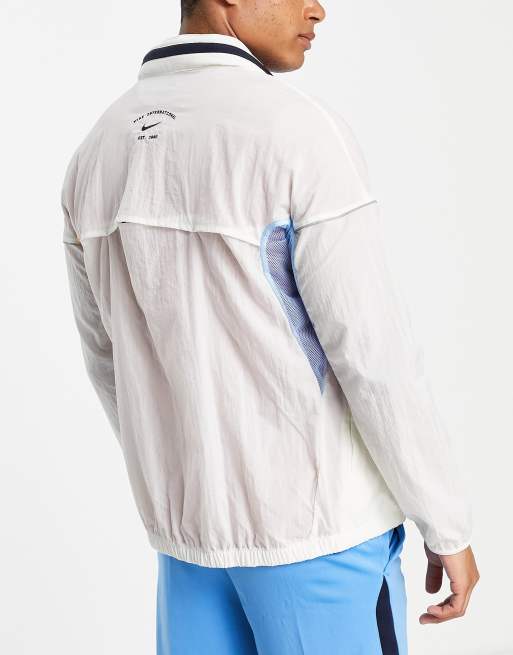 Nike Running Heritage bomber jacket in white