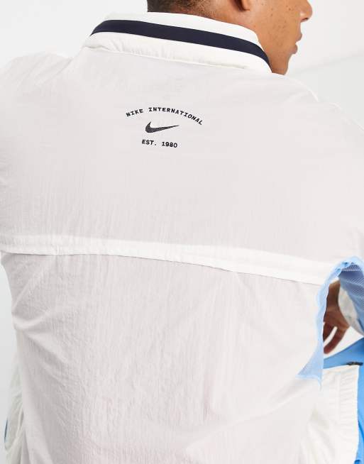 Nike Running Heritage bomber jacket in white