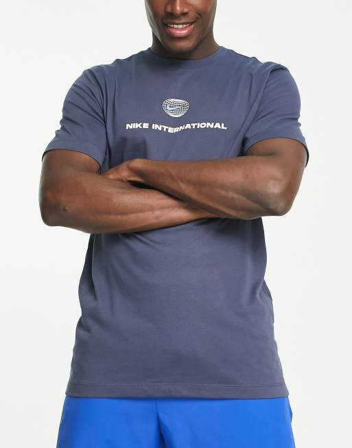 Nike Running Heritage Dri FIT Lauf T Shirt in Blau ASOS