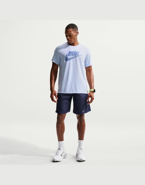 Nike Running Herren Miler Dri-FIT 9-Zoll ungefütterte Shorts in Blau - view 1