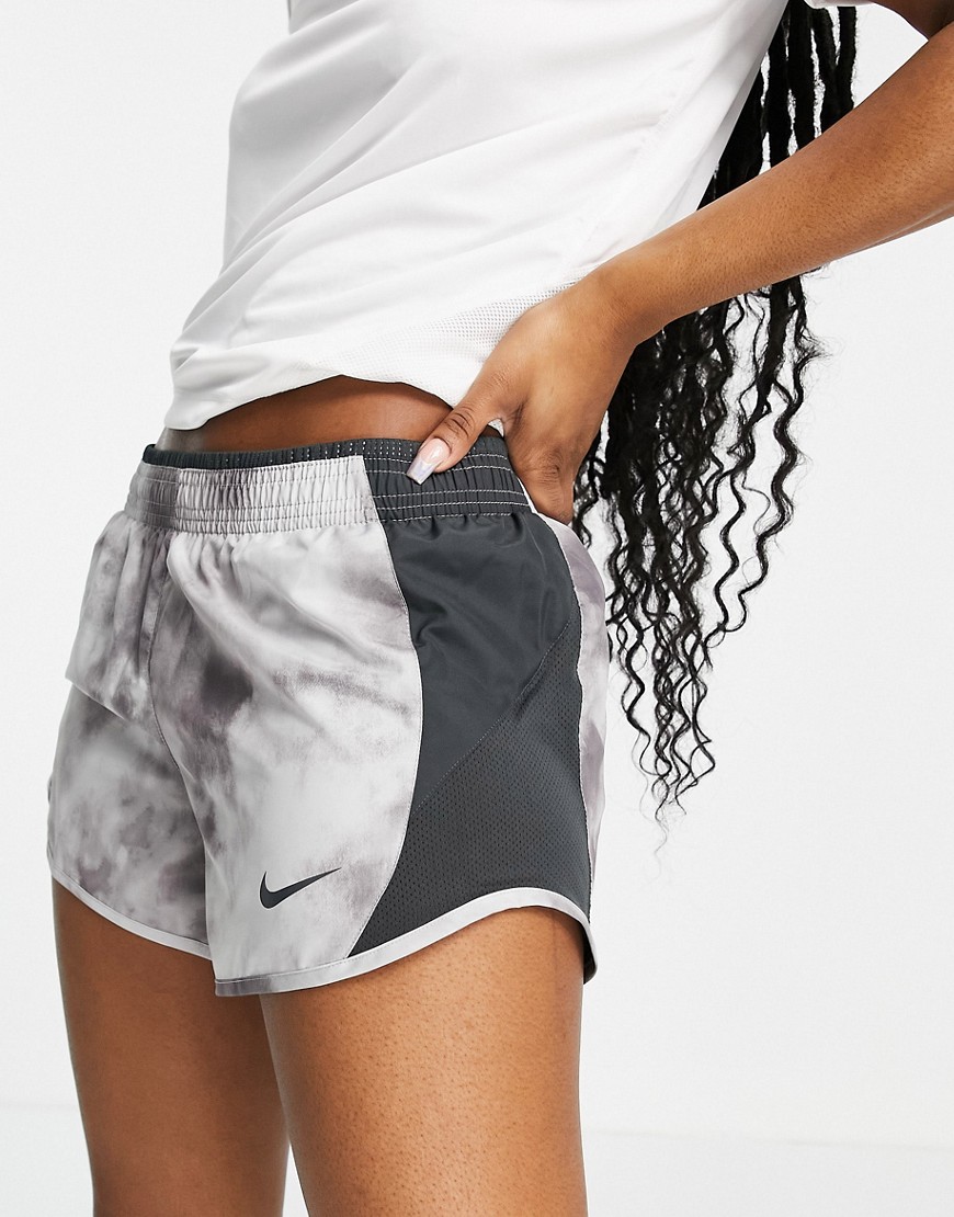 Nike Running Icon Clash 10k shorts in gray tie dye-Grey