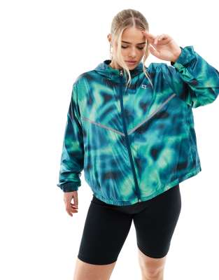 Nike Running - Icon Clash - Jacke aus blauem Webstoff mit Print