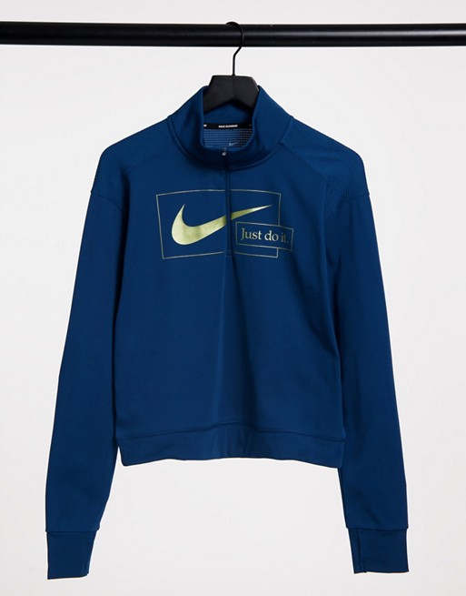 Nike Running Icon Clash mid layer top in blue