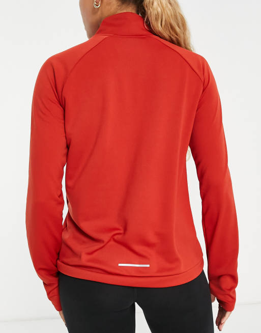 Nike Running Icon Clash Pacer 1/4 zip midlayer in dark orange, 2 of 4