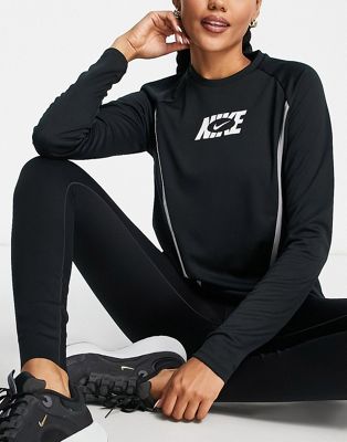 Nike Running Icon Clash Pacer long sleeve top in black