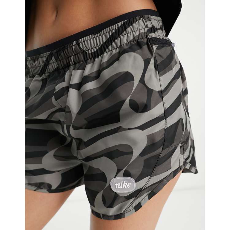 Nike Running Icon Clash Tempo Luxe Dri-FIT all over shorts in black