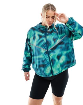 Nike Running Icon Clash woven print jacket in blue