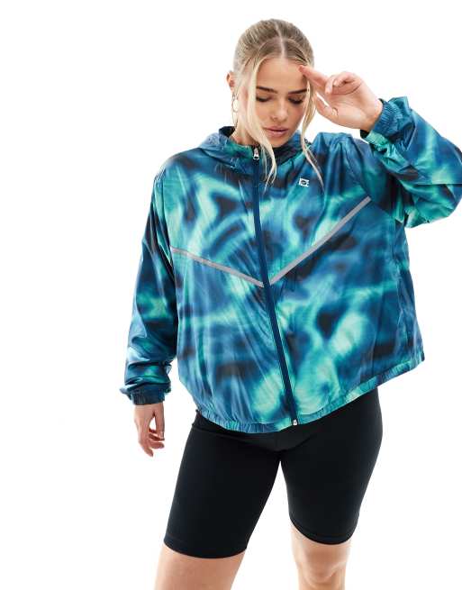 Nike Running Icon Clash woven print jacket in blue