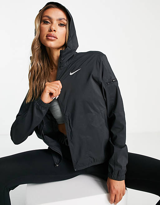 Nike Running Impossibly Light hooded jacket in black | ASOS