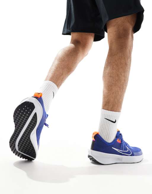 Nike Interact Run Men\'s 13 Navy Blue White Running Shoes Athletic Sneaker Casual Nike Running Interact Run sneakers in blue and white | ASOS main image 3