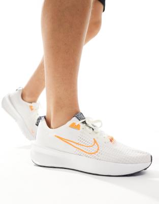 Nike Interact Run Sneakers In Off White And Orange