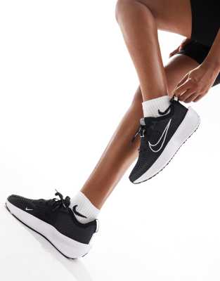 Nike Running Nike Running Interact Run trainers in black and white