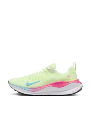 Nike running shoes pink and yellow best sale