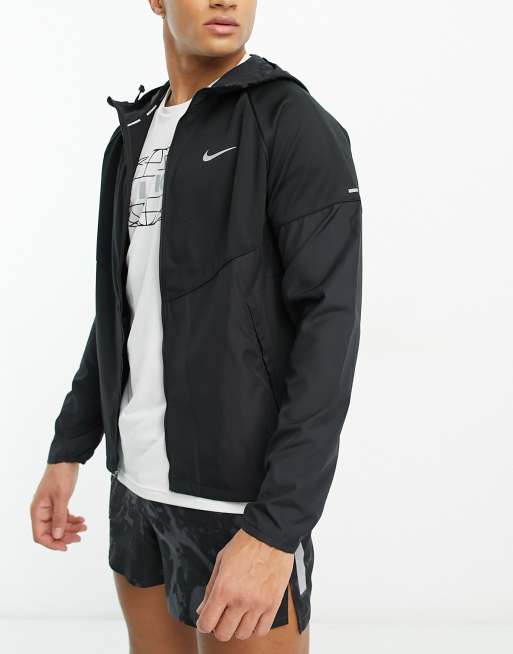 Nike running store jacket black