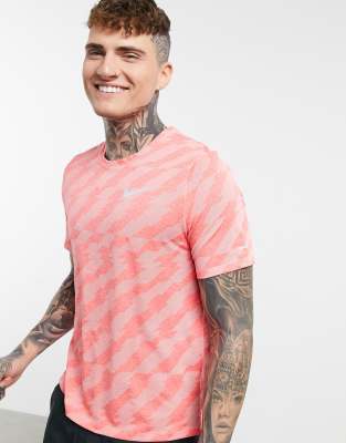 pink nike miler t shirt mens