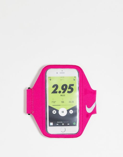 Nike Running – Jaskraworóżowa opaska na ramię na telefon