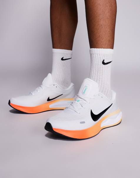 Nike Running Journey Run sneakers in white and bright orange - view 1