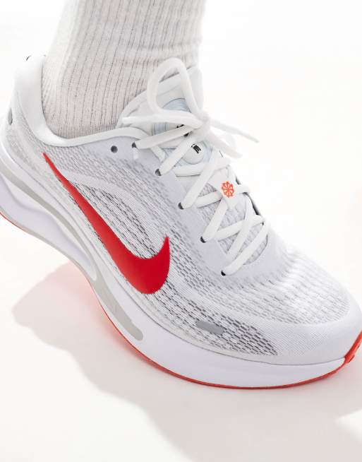 Nike Running Journey Run sneakers in white and red | ASOS