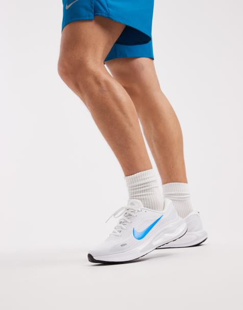 Nike Running Journey Run trainers in white and blue - view 1