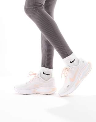 Nike Running Journey Run trainers in white and orange - view 1
