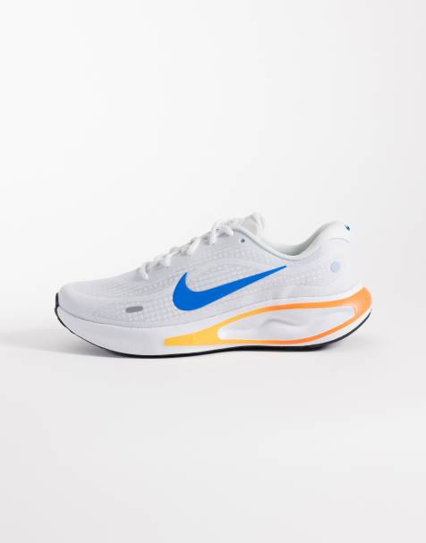 Nike Running Journey Run trainers in white and orange - view 1