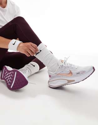 asos Nike Running Journey Run trainers in white and purple