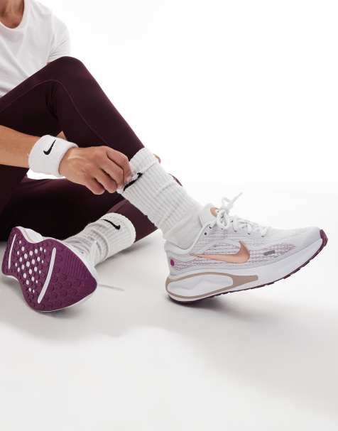 Nike Running Journey Run trainers in white and purple - view 1