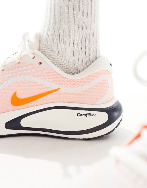 Nike Running Journey trainers in white and orange ASOS