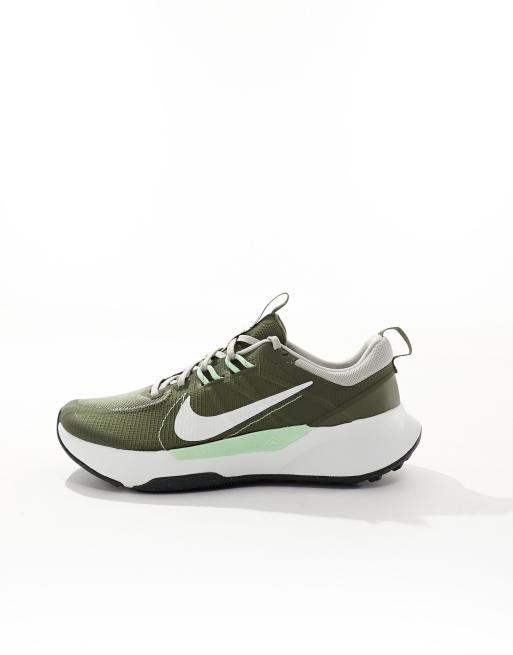 Nike Running Juniper Trail 2 sneakers in dark green and white ASOS