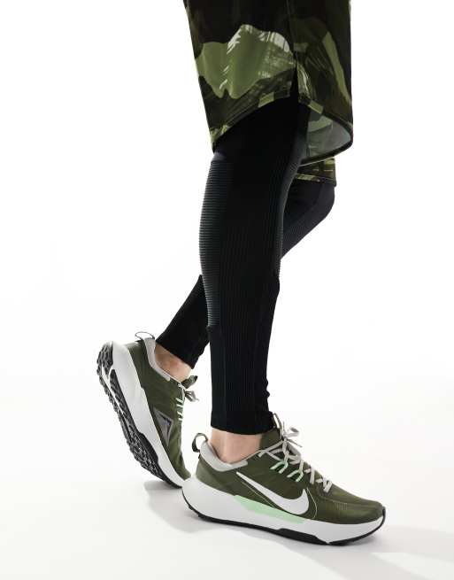 Nike Running Juniper Trail 2 sneakers in dark green and white ASOS