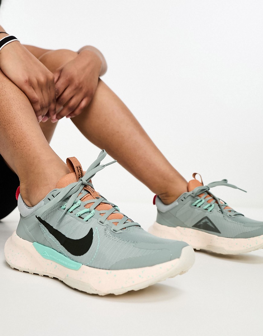 Nike Running Juniper Trail 2 trainers in grey and green