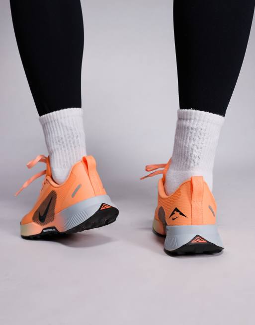 Nike Running Juniper Trail 3 trainers in orange, 3 of 5