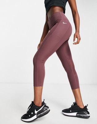 Nike Running - Legging de course court longueur 3/4 en tissu Dri-Fit - Violet