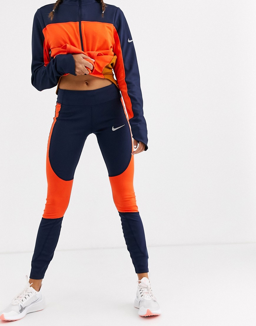 Nike Running leggings with colour blocking-Multi