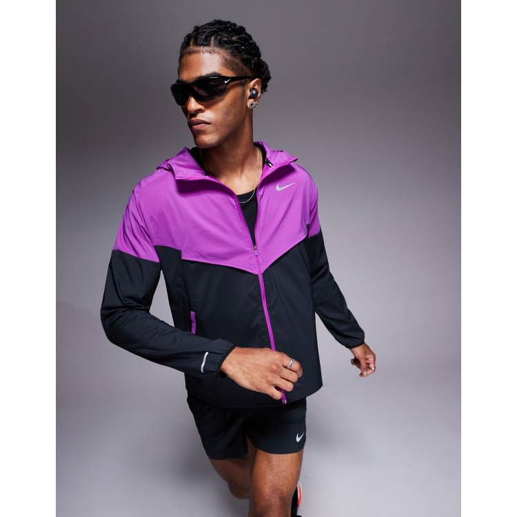 Nike Running light windrunner jacket in purple and black ASOS