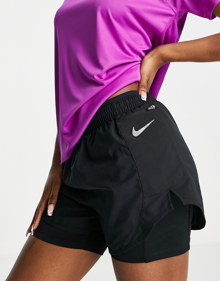 Nike Luxe 2-in-1 Tempo Shorts In Black