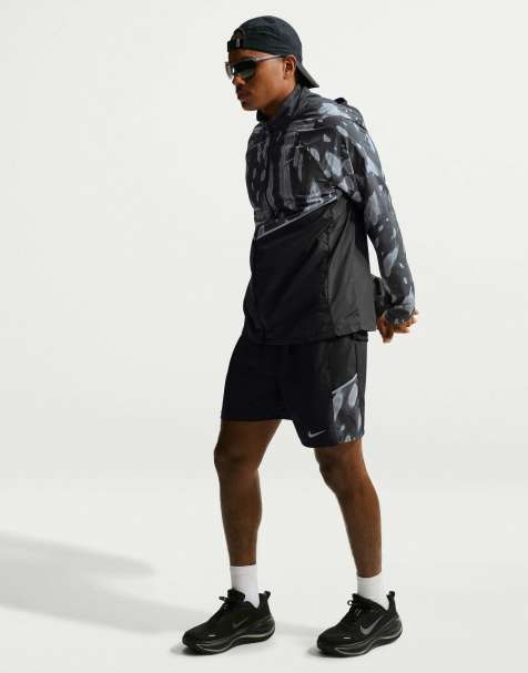 Nike Running Miler Dri-FIT 7-Inch Brief-Lined Printed Shorts in Black