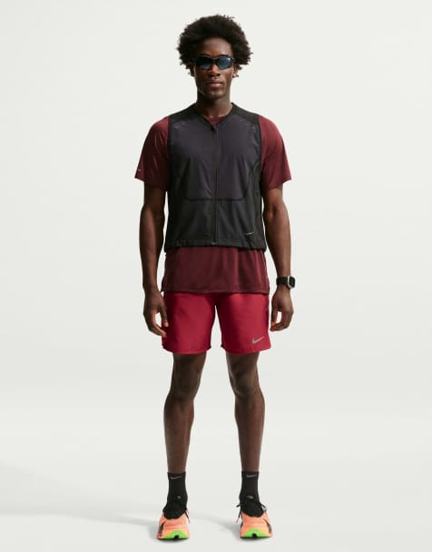 Nike Running Miler Dri-FIT 7-Inch Brief-Lined Shorts in Red
