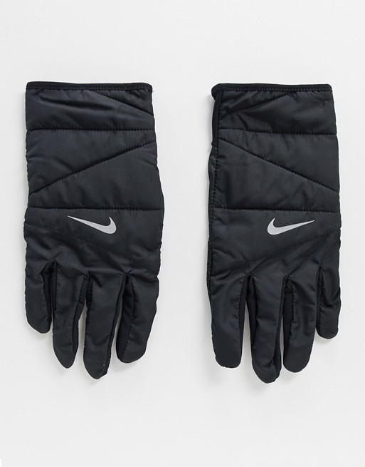 Nike Running mens quilted gloves in black