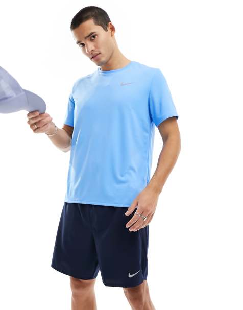 Nike Running – Miler – Blå t-shirt i Dri-FIT-material - view 1