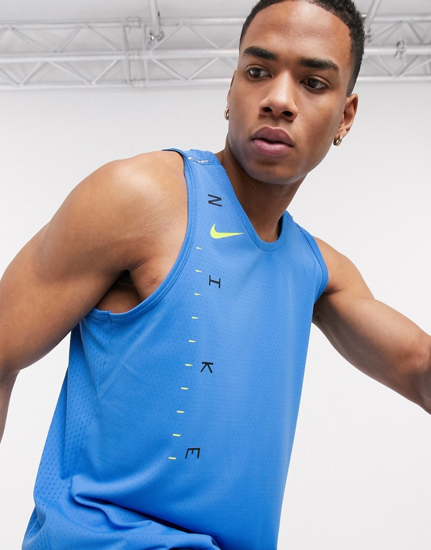 Nike Running — Miler — Blå tech-undertrøje
