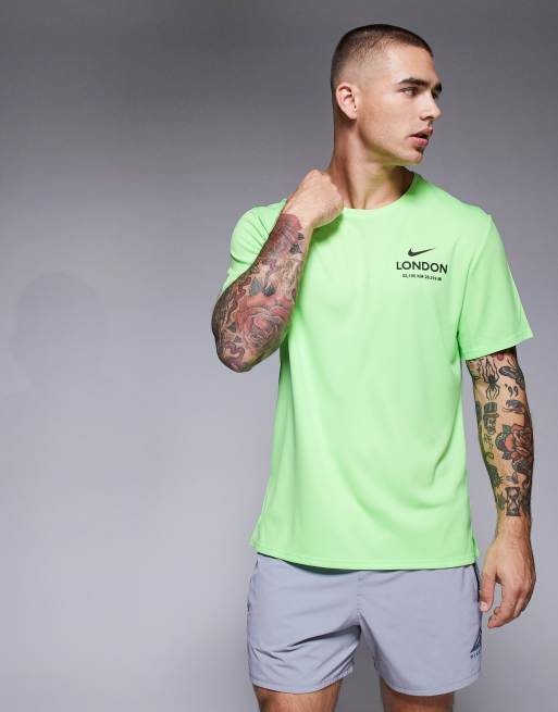 Nike Running - Miler City - Dri-FIT - Grøn T-shirt, 4 af 4