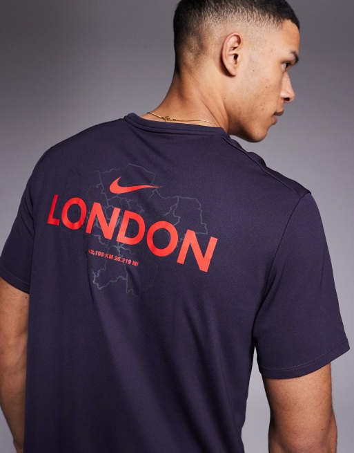 Nike Running Miler City Marathon t-shirt in dark purple