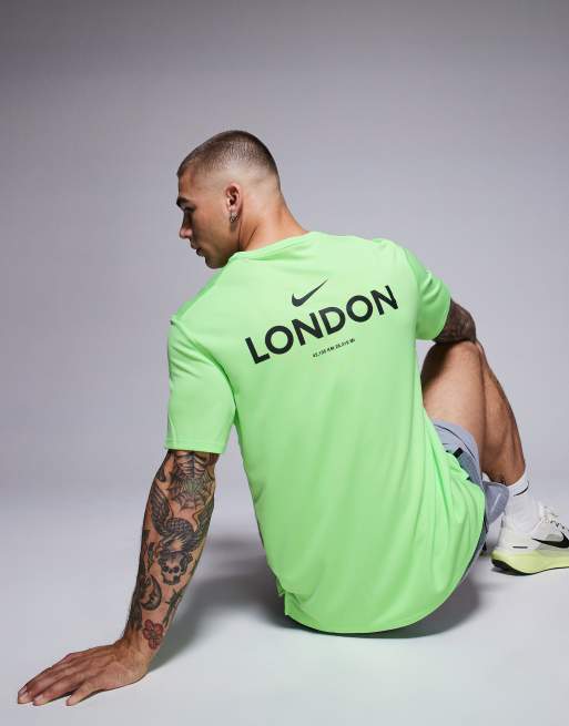 Nike Running Miler City Marathon t-shirt in green