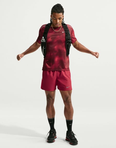 Nike Running Miler Dri-FIT 2-in-1 5-Inch Shorts in Red - view 1