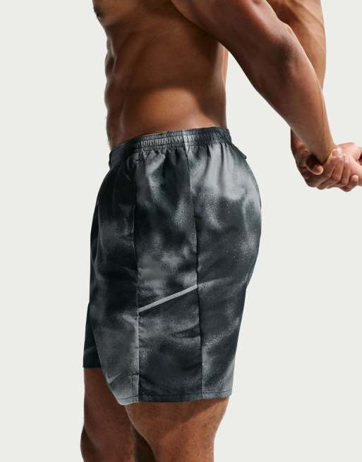 Nike Running Miler Dri-FIT 7 inch brief lined printed shorts in black, 3 of 4