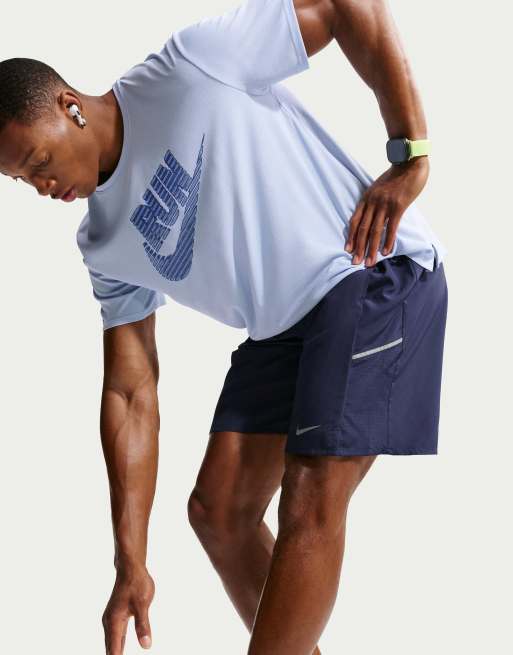 Nike Running Miler Dri-FIT 9-Inch Unlined Shorts in Blue, 4 of 4
