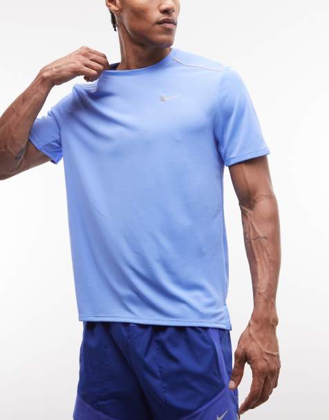 Nike Running – Miler – Dri-FIT – Blå t-shirt med UV-skydd - view 1