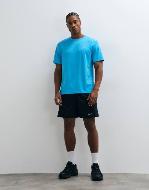 Nike Running – Miler – Dri-FIT – Blå t-shirt med UV-skydd, 3 av 5